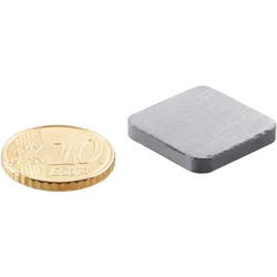 25 Quadermagnete, Ferrit, 20 x 20 mm, Höhe 3 mm, Y35, Haftkraft 450 g, anthrazit
