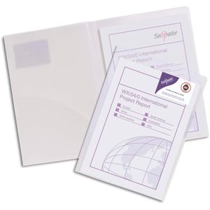 Snopake Angebotsmappe Twin File, transparent, A4, PP, mit Visitenkartenfach und Innentasche, 5 Stück