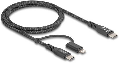 Delock USB-C Kabel USB 2.0 USB-C Stecker, USB-C Stecker, Apple Lightning Stecker 1.00m Schwarz 81170