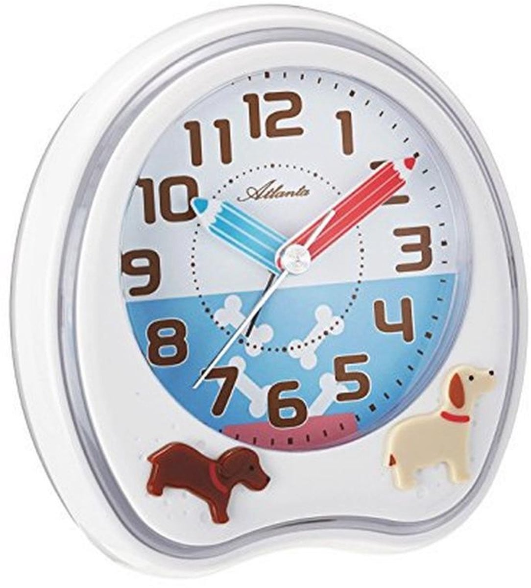 Kinderwekker Analoog Wit - Diameter: 10 cm