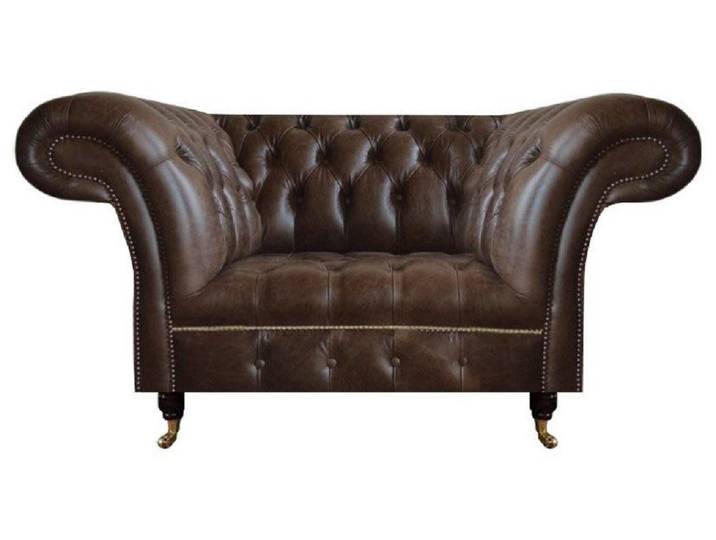 Xlmoebel Chesterfield-Sessel Brauner Ledersessel im klassischen Chesterfield-Design (Sessel), Hergestellt in Europa