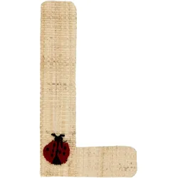 RICE Raffia Buchstaben Sticker, L, Marienkäfer