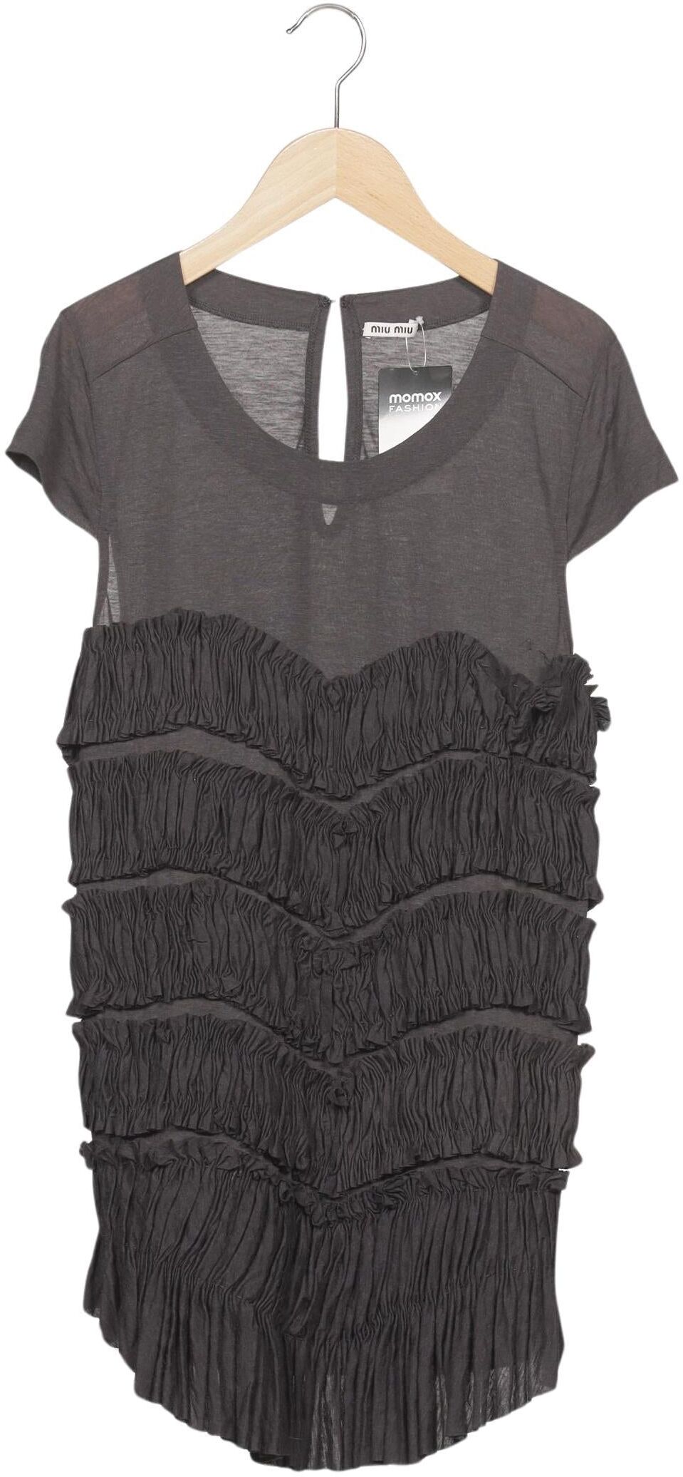 Miu Miu Damen T-Shirt, Grau, Gr. M, Modal / Wolle - Second Hand