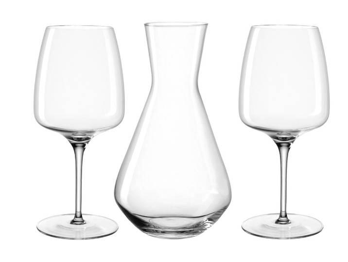 Karaffe LEONARDO Cesti 1,2 l , grau (grau, transparent), H:24cm Ø:13,4cm, Glas, Karaffen, Karaffe
