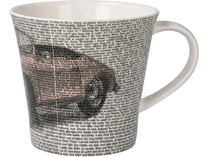 Tasse GOEBEL Coffee-/Tea Mug SAXA - Porsche 356 Rubyred , bunt, B:10,5cm H:9,5cm, Porzellan, Trinkgefäße, Tasse