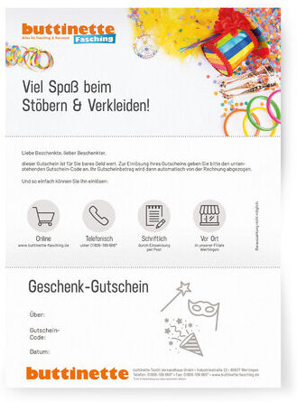 Geschenk-Gutschein "Fasching & Karneval"