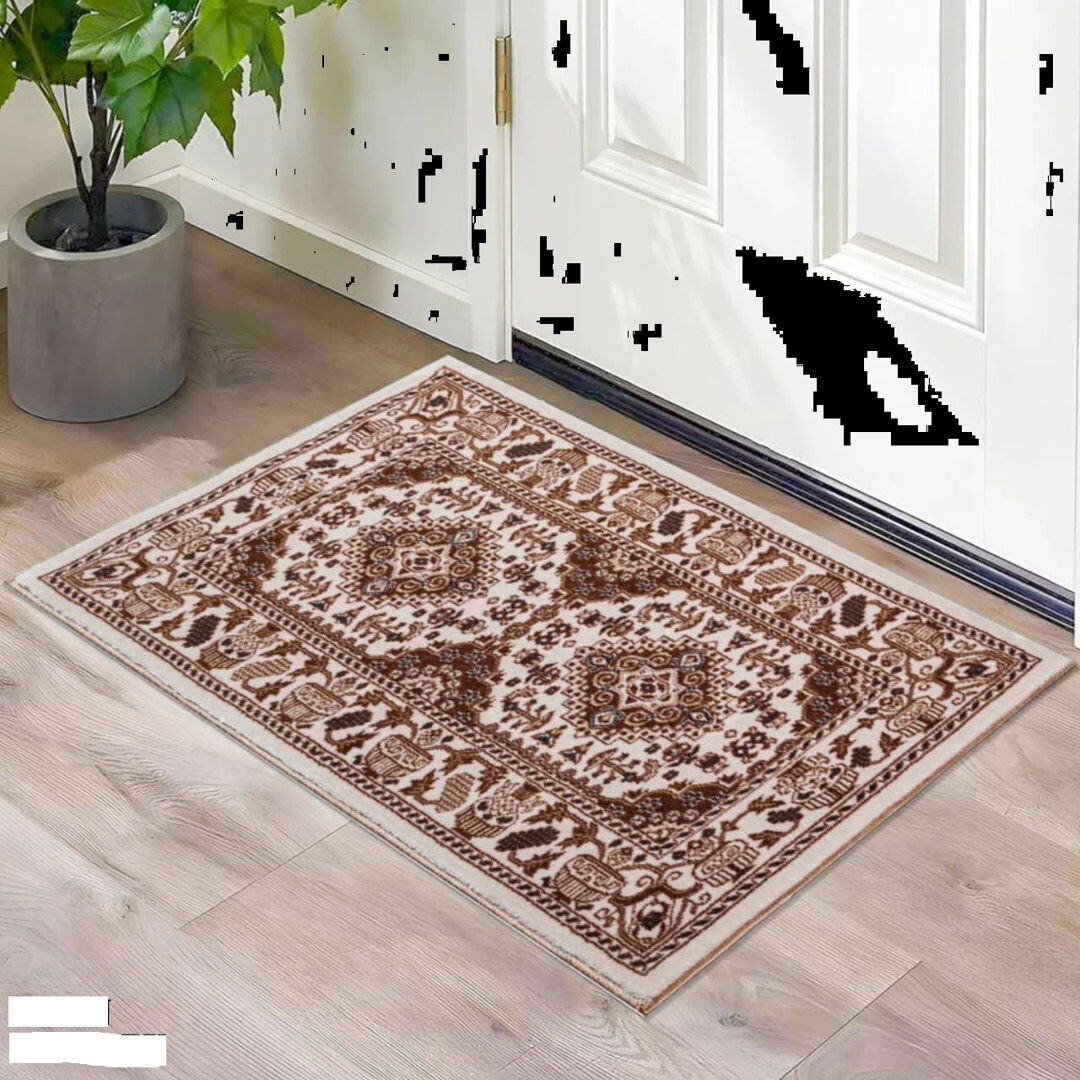 Langley Street Floral Doormat Cream 80cm W x 150cm L