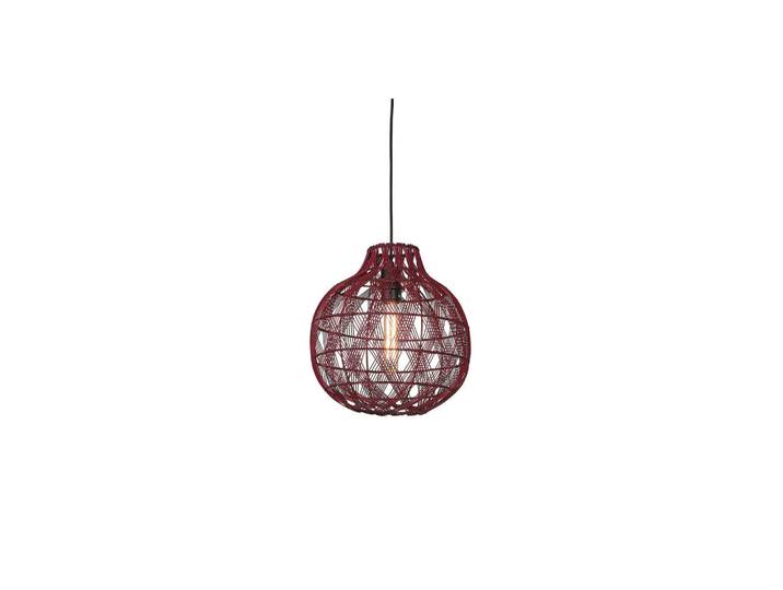 Good & Mojo Hängeleuchte, Bordeaux, Naturmaterialien, rund, 35 cm, Lampen & Leuchten, Innenbeleuchtung, Hängeleuchten, Pendelleuchten