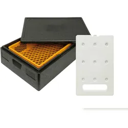 KALTKIT - 1 isothermischer Behälter PPE 53L - Öffnung von oben - Format geeignet für Kisten 60 x 40 cm + 1 eutektische Platte GN1/1 kalt 4kg