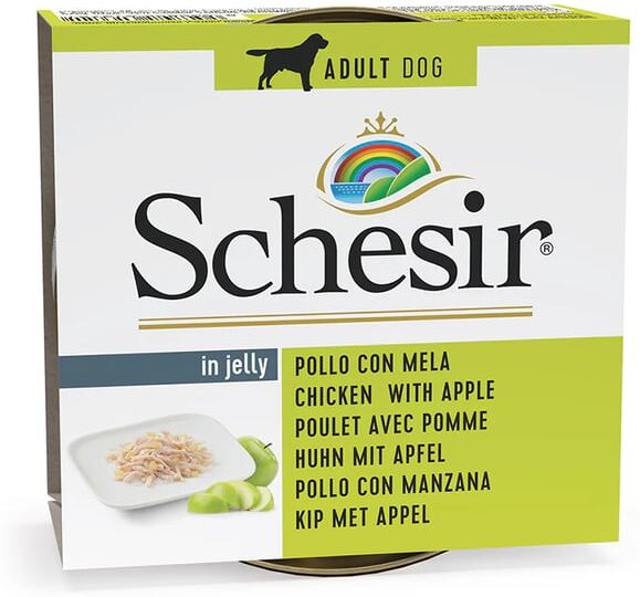 Schesir Dog Lata Frango com Maçã 10 unid x 150g