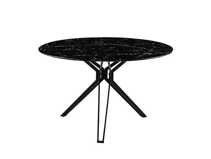 Casa Vital Round Dining Table Sigma, 120x120x74 cm (Black Marble)