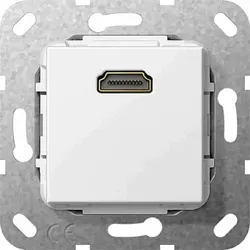 Gira Einsatz Einsatz, HDMI, 1f, reinweiß, ohne Beschriftungsfeld, 567003