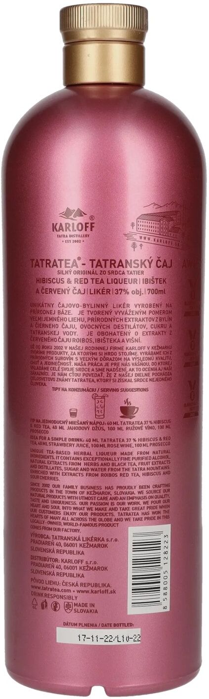 Tatratea Likör TATRATEA Hibiscus & Red Tea Liqueur 37% Vol. 0,7l