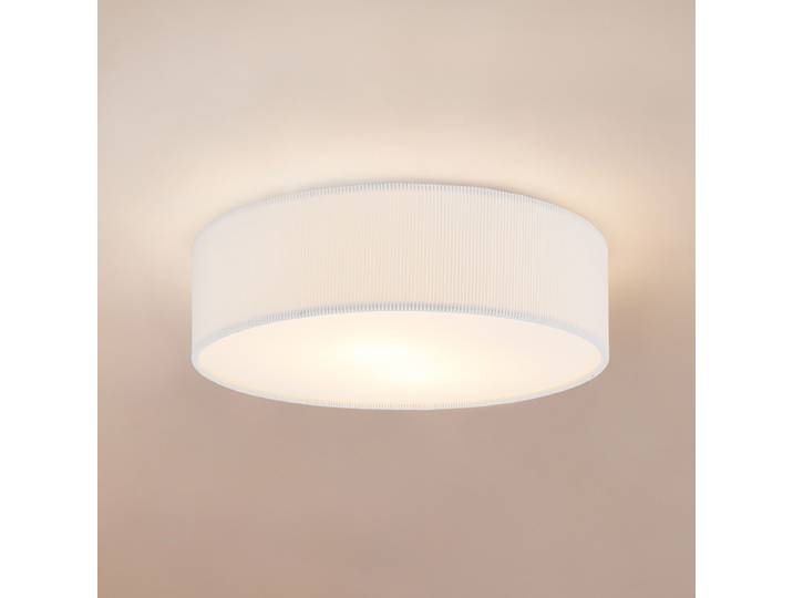 Deckenleuchte Berby Ø 38cm Beige Samt Glühlampe E27