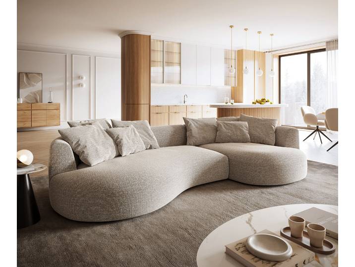 Big-Sofa Edina 330x170 cm Webstoff Soft Beige, Big Sofas