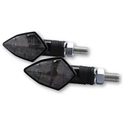 HIGHSIDER smart Rock LED Blinker Gehäuse Carbon / Linse Rauchgrau (Paar), Vorn & Hinten