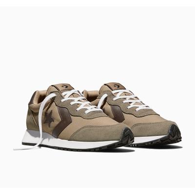 Sneaker CONVERSE "OMEGA TRAINER SUEDE", Herren, Gr. 42,5, beige (vintage cargo, truffle, weiß), Leder, Textil, Schuhe Sneaker