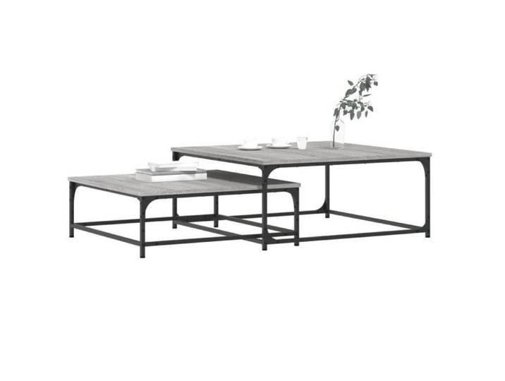 Tables basses gigognes - MOTHINESSTO - Sonoma gris - Bois d'ingénierie - Rectangulaire - Design contemporain