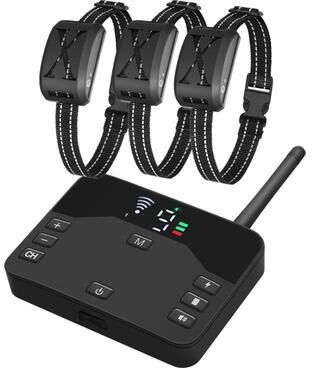 Inspired Deals Wireless Dog Fence & Remote Training Collar Range Adjustable Shock Vibration Waterproof For 3 Dogs