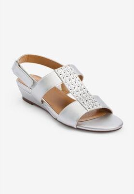 Women's The Lila Sandal by Comfortview in Silver (Size 12 M)