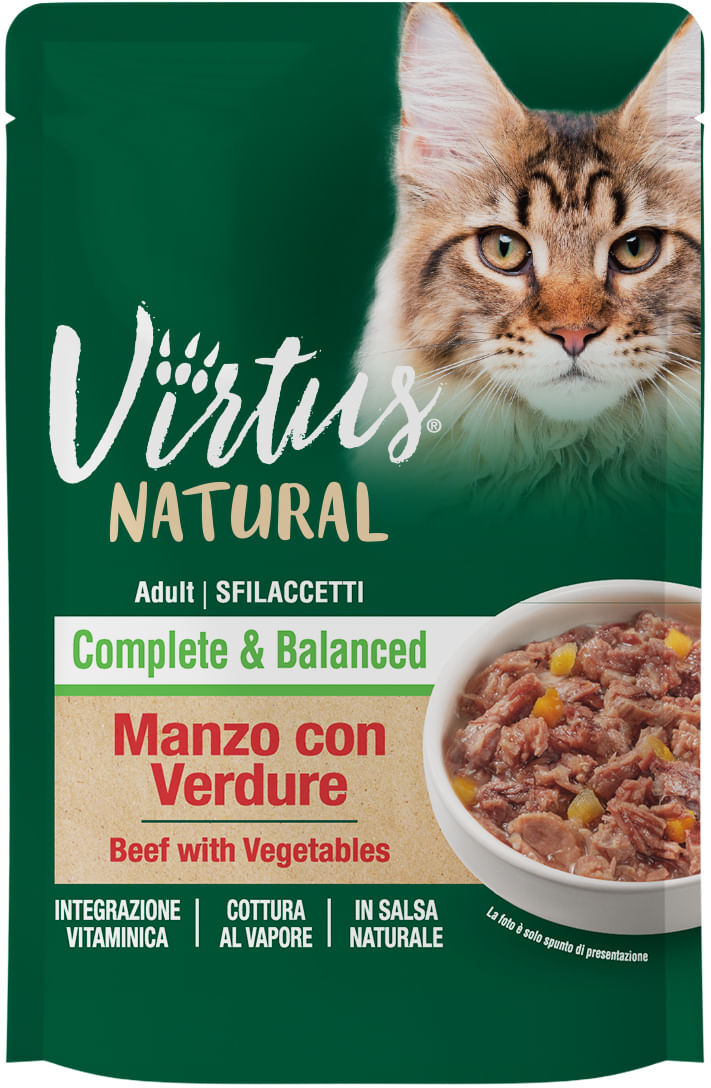 Virtus Cat Adult Natural & Complete Busta Multipack 18x70g MANZO VERDURE