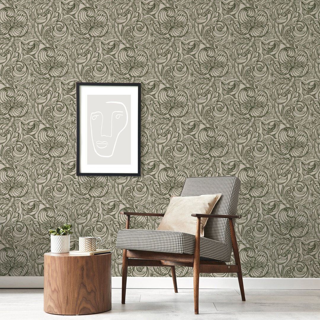 Galerie Home Llewelyn-Bowen Off The Wall Down the Dilly 3D Embossed Green 34.45cm L