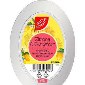 Gut&Günstig Raumduft Duftspender, 150g, Gel, neutralisiert Gerüche, Zitrone & Grapefruit