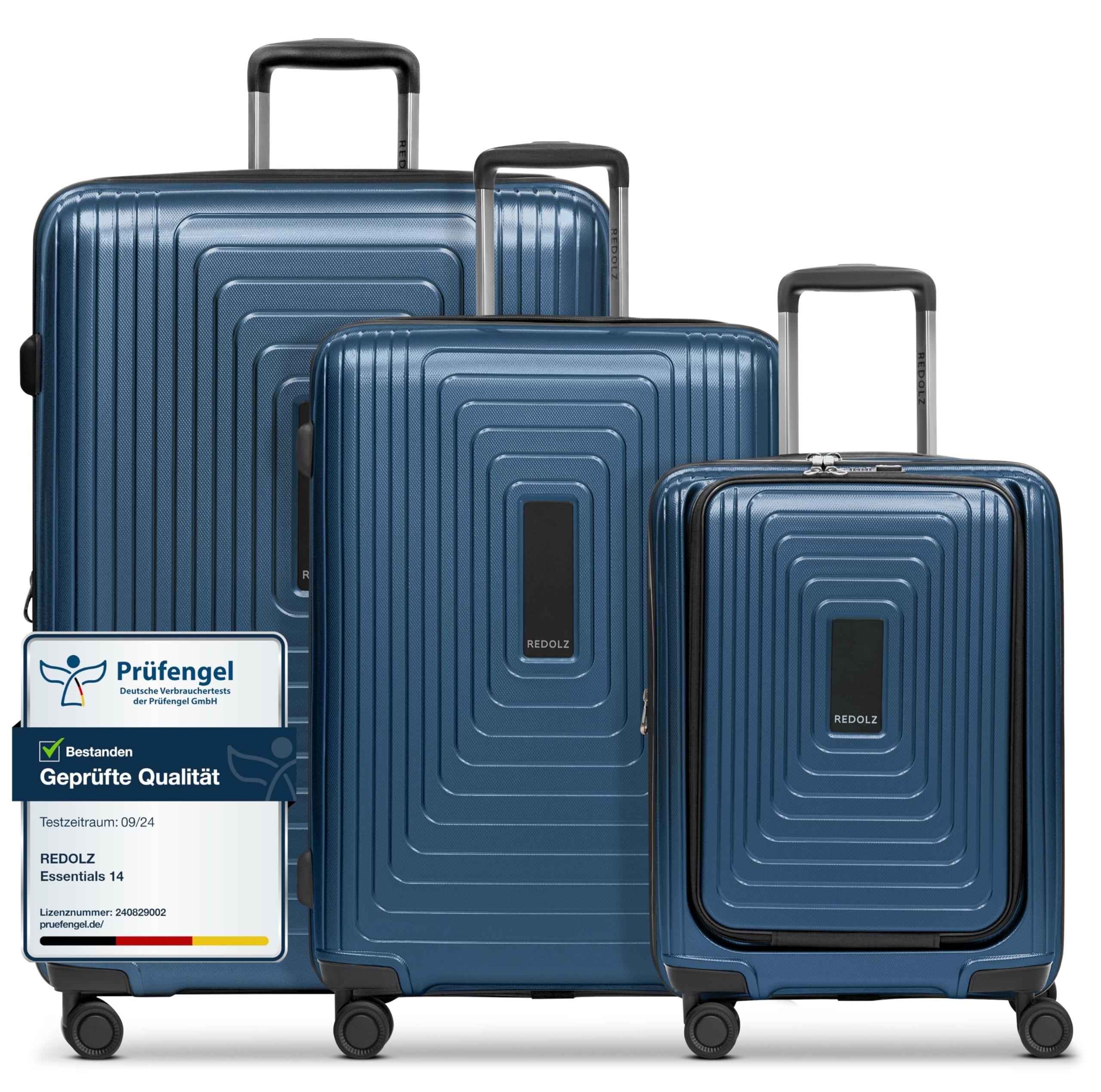 Rollkoffer-Set mit Laptopfach, 3-teilig, 54 cm, Dunkelblau