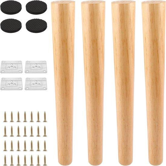 Allecto plus Houten meubelpoten van eikenhout en rubberwood, 40 cm, Bruin