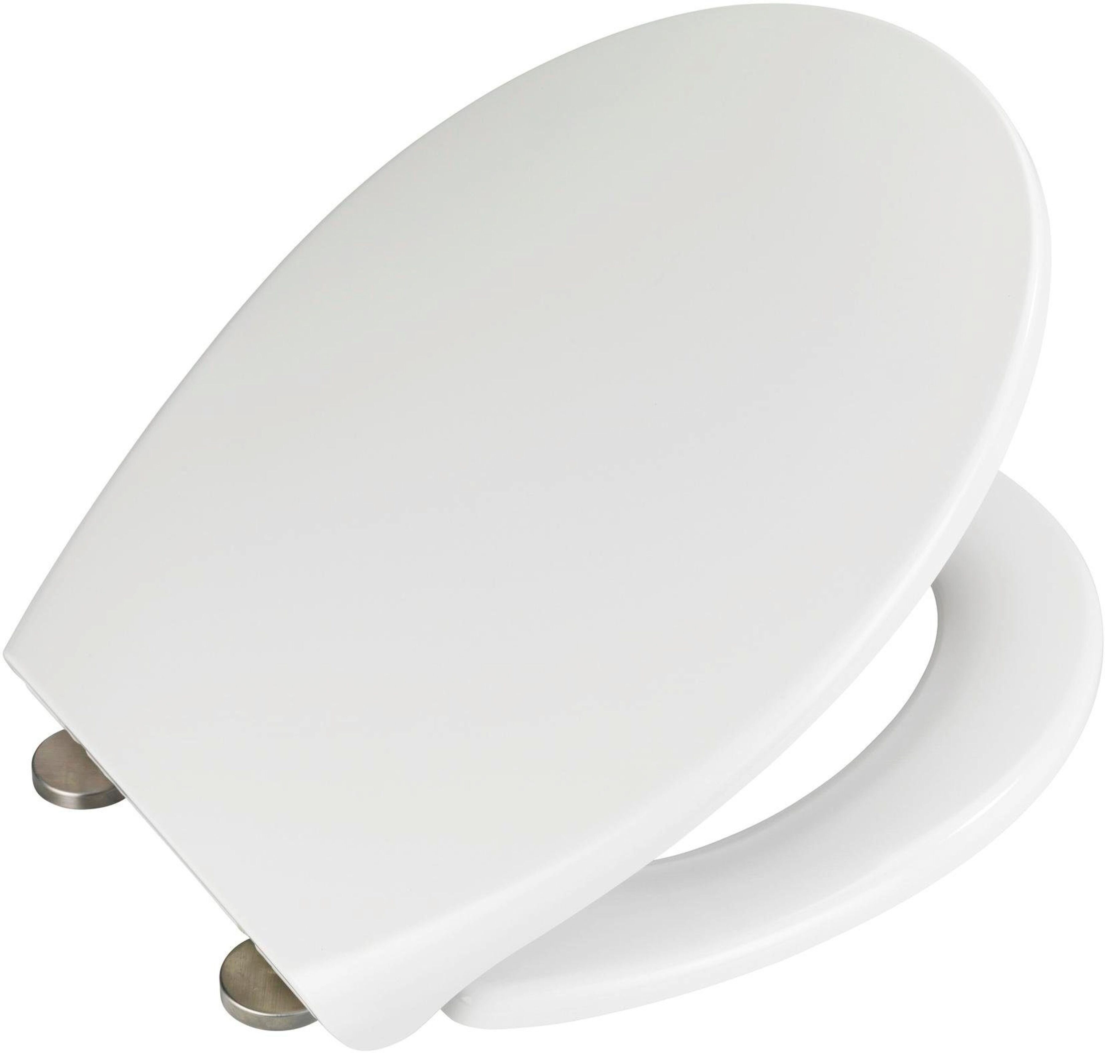 WC-Sitz WENKO "Delos Family", weiss (weiß), B:37,5cm, Kunststoff, WC-Sitze, WC-Sitz, Softclose / Kindersitz / Kinderbrille weiß Einheitsgröße