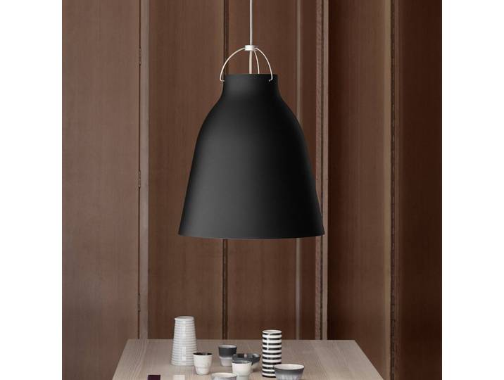 FRITZ HANSEN Designer Hängelampe Caravaggio P3, dimmbar, schwarz, für Wohn- / Esszimmer, Aluminium, Design, Pendelleuchte
