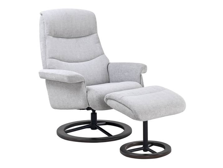 XORA Relaxsessel mit Hocker NORWEGEN, grau, Stoff