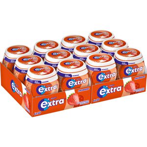 Extra Kaugummis Erdbeere, zuckerfrei, im Thekendisplay, 12x 50 Dragees
