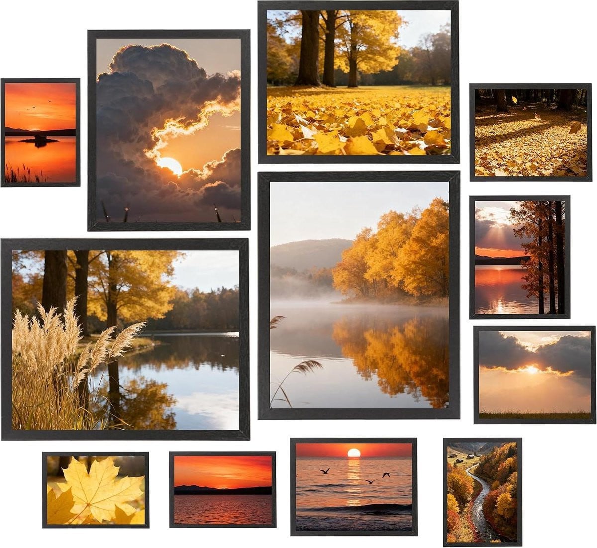 Fotolijsten Set Collage Frame Zwart - 12 Stuks Muur Decoratie
