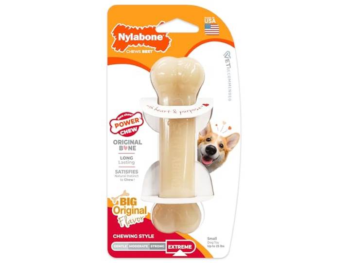 Nylabone Extreme, kauw- en tandspeelgoed voor honden, hondenbotten, voor agressief/sterk kauwen, originele smaak, voor kleine honden tot 11 kg