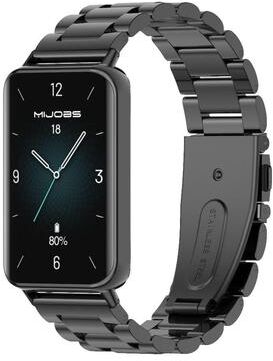 Everyday Crate MIJOBS Honor Band 10 Strap Stainless Steel Three Bead Metal Watch Band For Honor Band 10 9 black