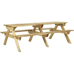 Picknick-Tisch mit Bänken 220x122x72 cm imprägniertem Kiefernholz.