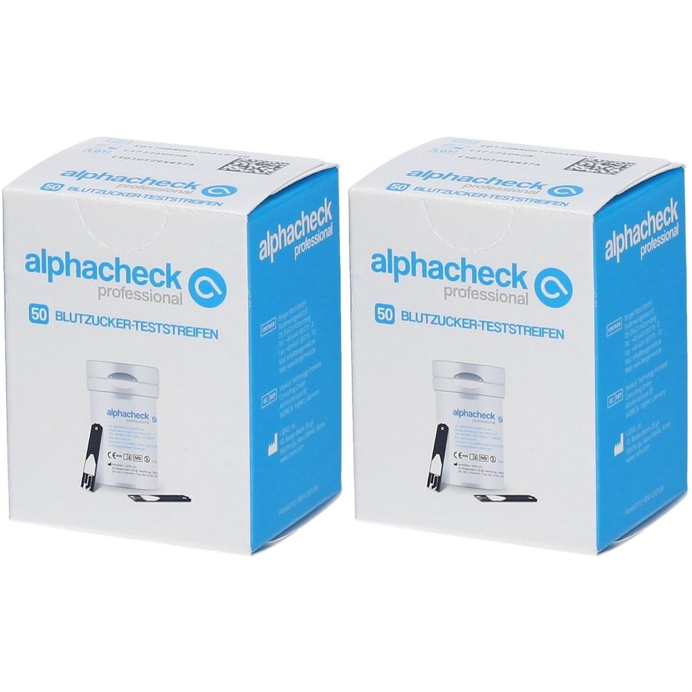 Alphacheck professional Blutzuckerteststreifen 2x 2x50 St Teststreifen
