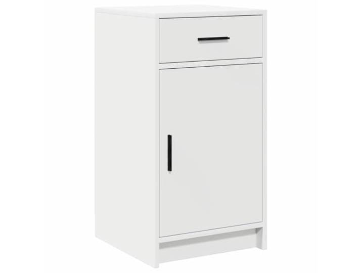 LASWWQMRF Sideboard Weiß 40x40,5x75cm Holzwerkstoff Kommode Kompakter Beistellschrank für Wohnzimmer & Schlafzimmer mit Schublade, Tür und Kippschutz für ordentliche Aufbewahrung.