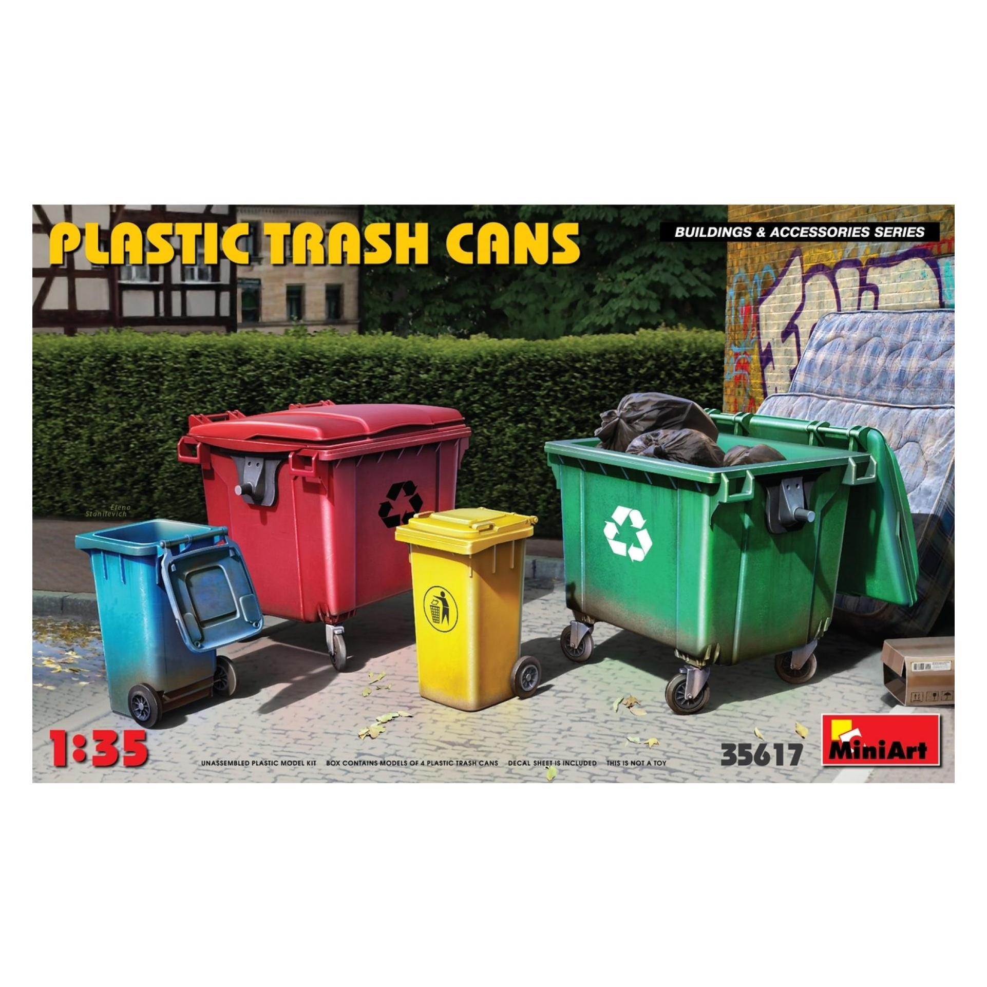 Mini art Plastic Trash Cans (35617)
