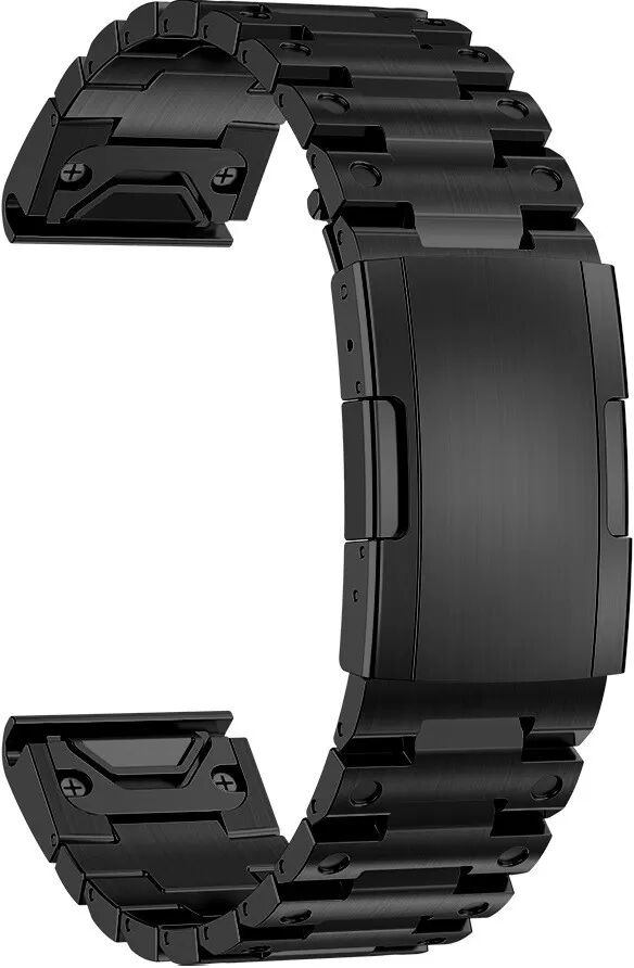 INF Uhrenarmband aus Edelstahl für Garmin Uhren Schwarz 26 mm