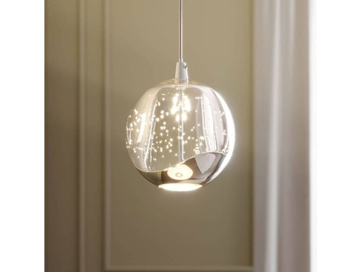 Glas Hängeleuchte Hayley Lucande, klar / transparent, für Wohn- / Esszimmer, Glas, Modern