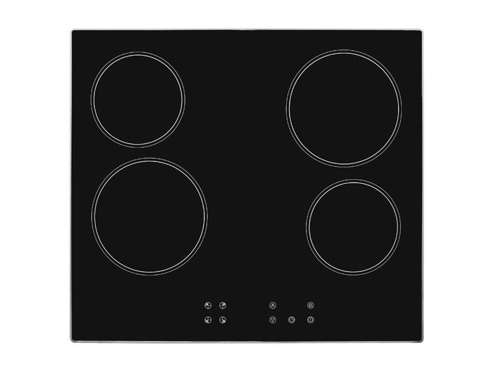 EXQUISIT Elektro-Kochfeld EKC601-Rsw-020 , schwarz, B:58,4cm H:4,9cm T:51,4cm, Kochfelder, NEU: mit trendigem schwarzen Rahmen und stoßfest für mehr Sicherheit, Elektro-Kochfeld