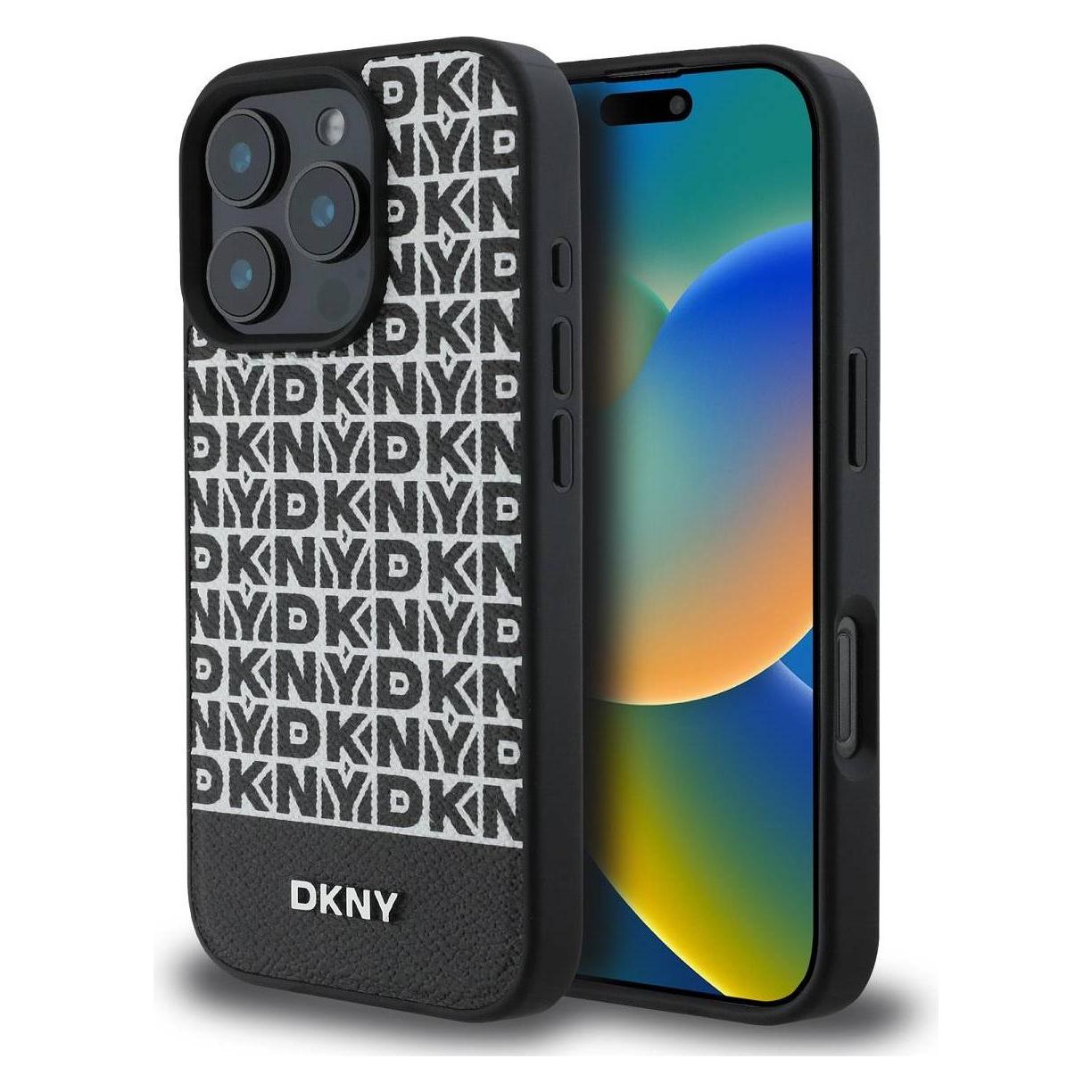 DKNY Repeat Pattern Bottom Stripe Case (Apple iPhone 16 Pro) (DKHMP16LPSOSPK)