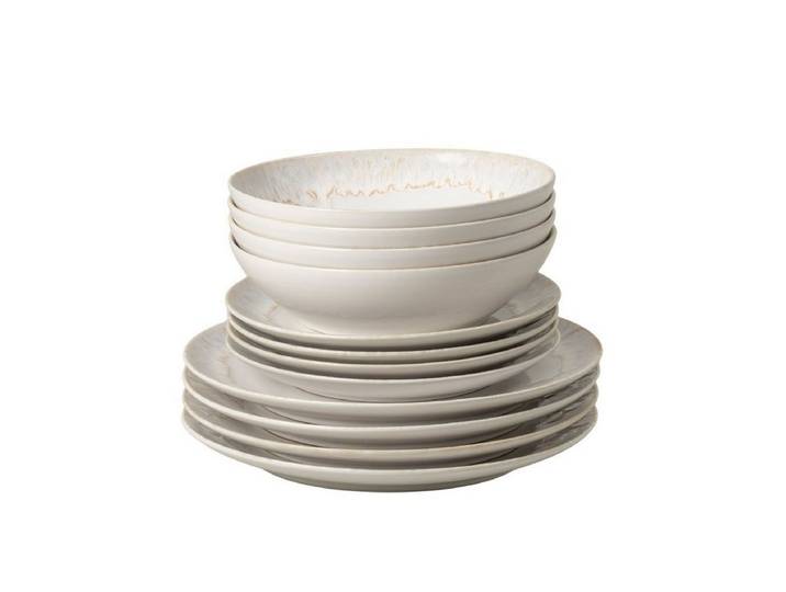 Costa Nova Geschirr-Set Taormina, Suppenschale, Casafina (by Costa Nova) - White (12-tlg), 4 Personen, Keramik, Hohe Brenntemperaturen, porenfrei hygienisch, wärmeschockbeständig