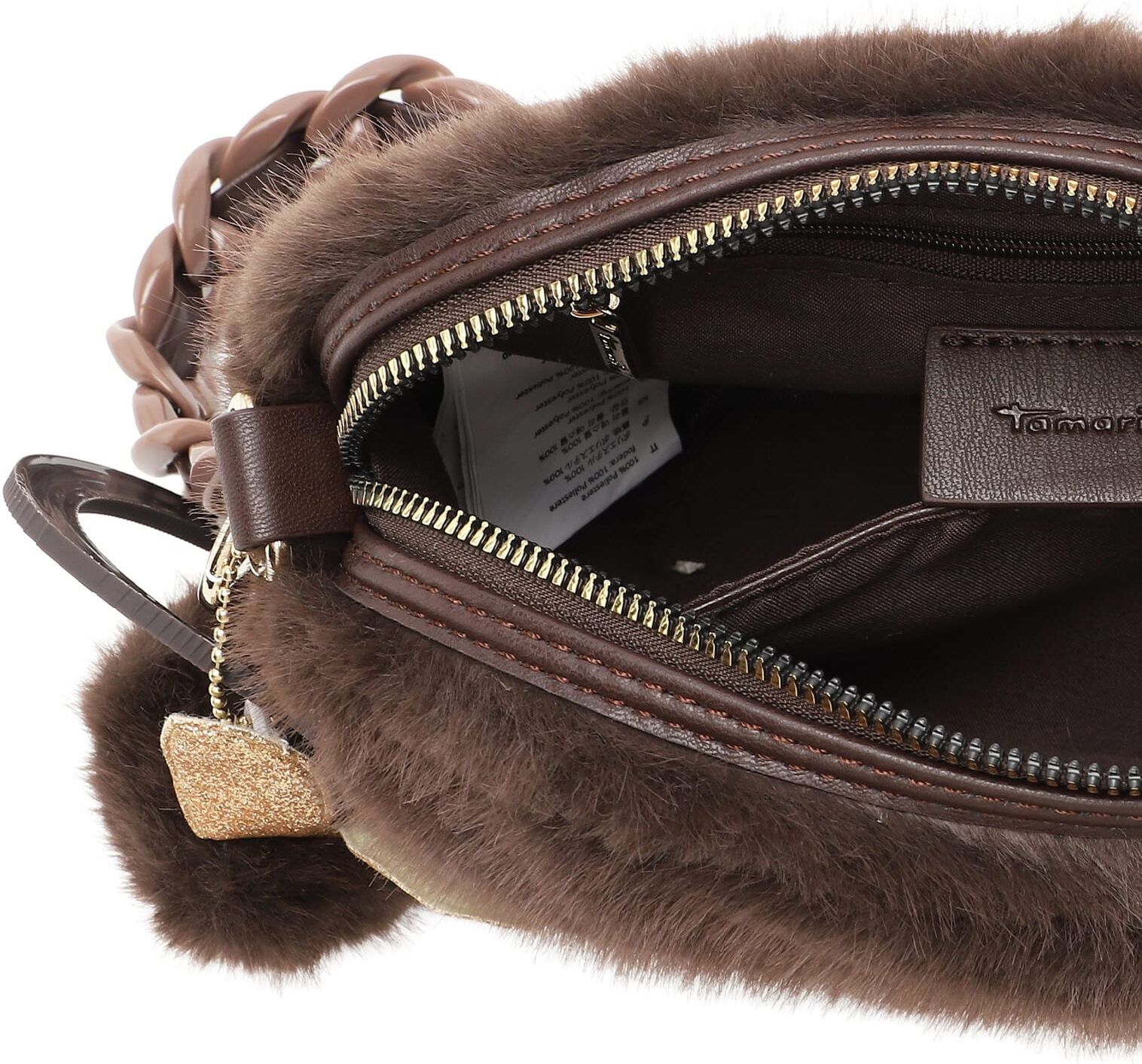Umhängetasche TAMARIS "Umhängetasche TAS Marijana", Damen, Gr. B/H/T: 21cm x 13cm x 7cm, braun (braun 200), Polyester, Taschen Umhängetasche
