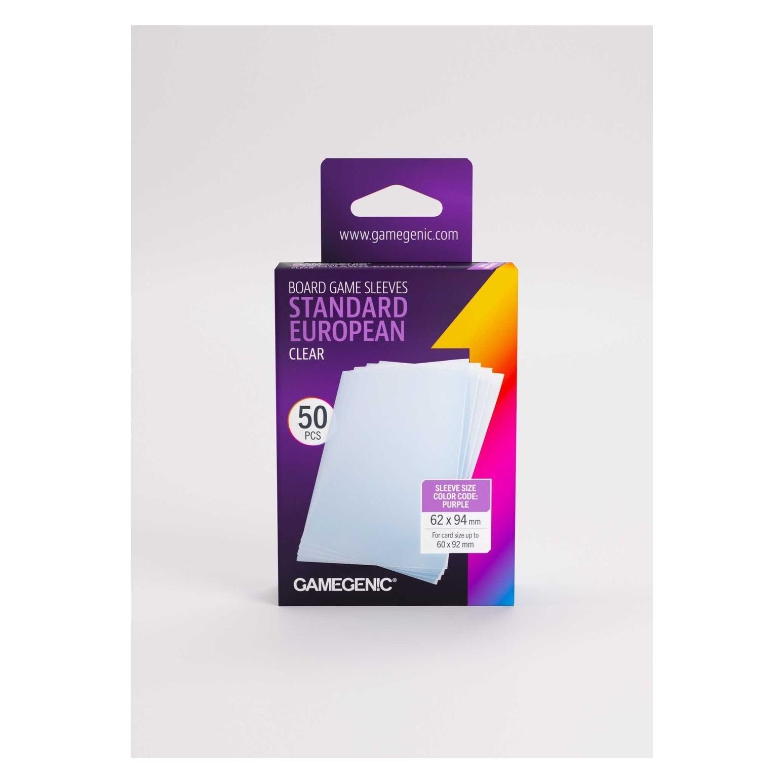 Gamegenic : Board Game Sleeves - Standard European (62x94 mm) - Clear - 50 sztuk (4251715419793-4251715419793)
