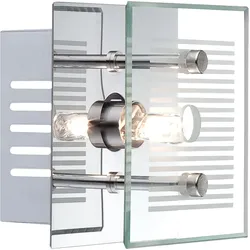 Wandleuchte Wandlampe Schlafzimmer Kippschalter Silber Glas Chrom H 7 cm