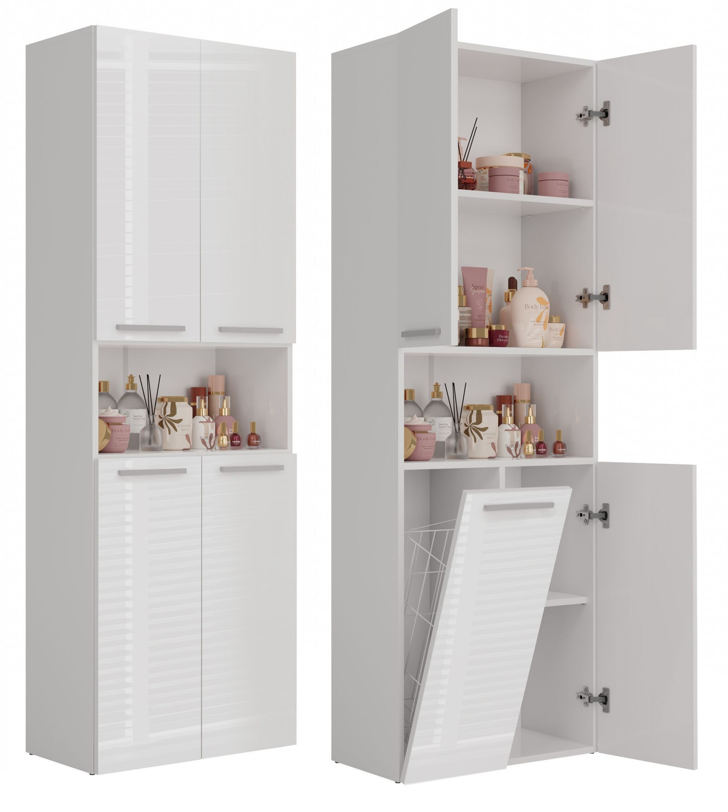 Top e shop Witte badkameropbergkast met deuren en laden van MDF