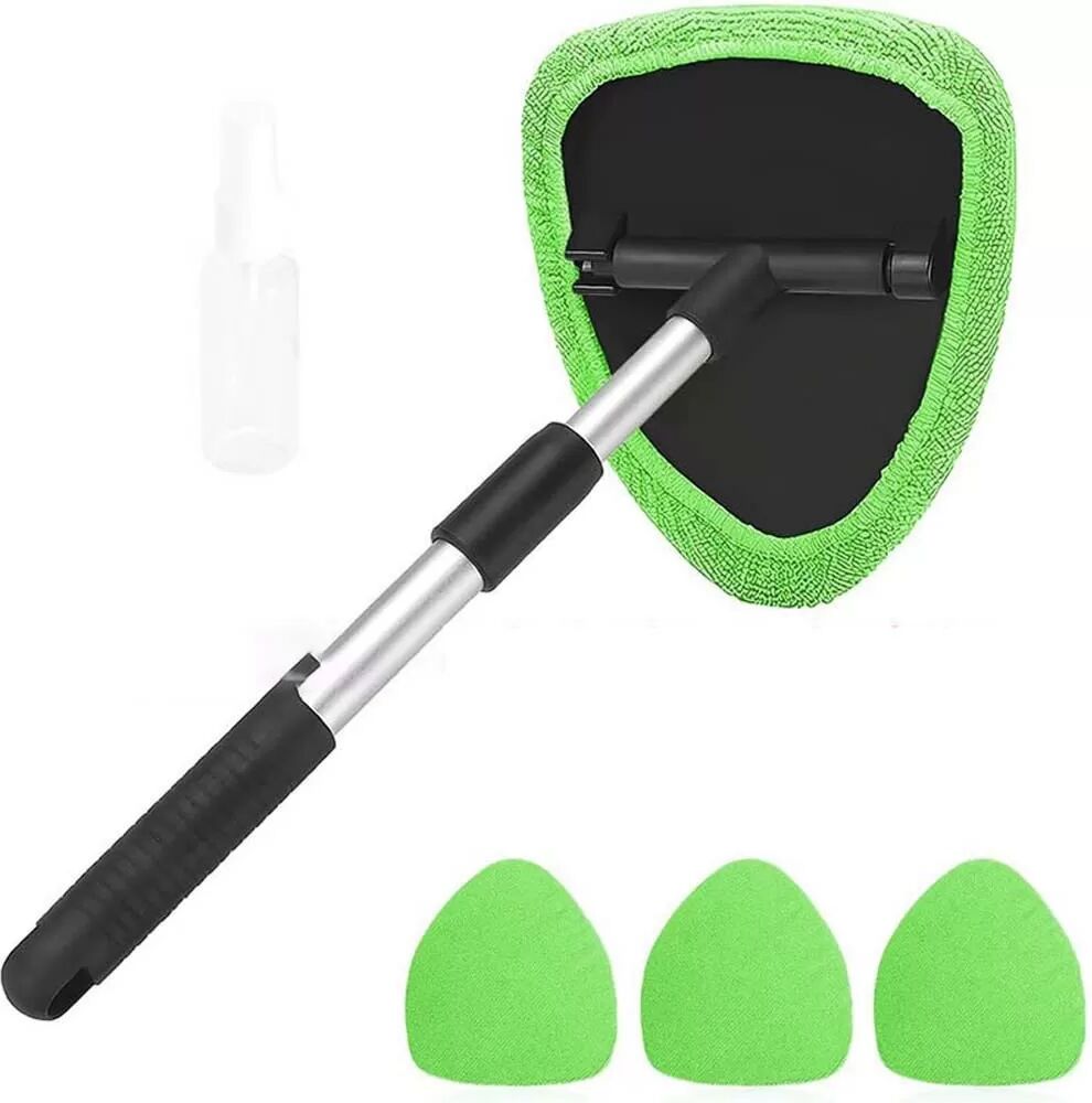 INF Multifunktionales Korallvlies-Reinigungsbürsten-Set - Pentagon-Kunststoffplatte mit 4 Stoffbezügen und Sprühflasche